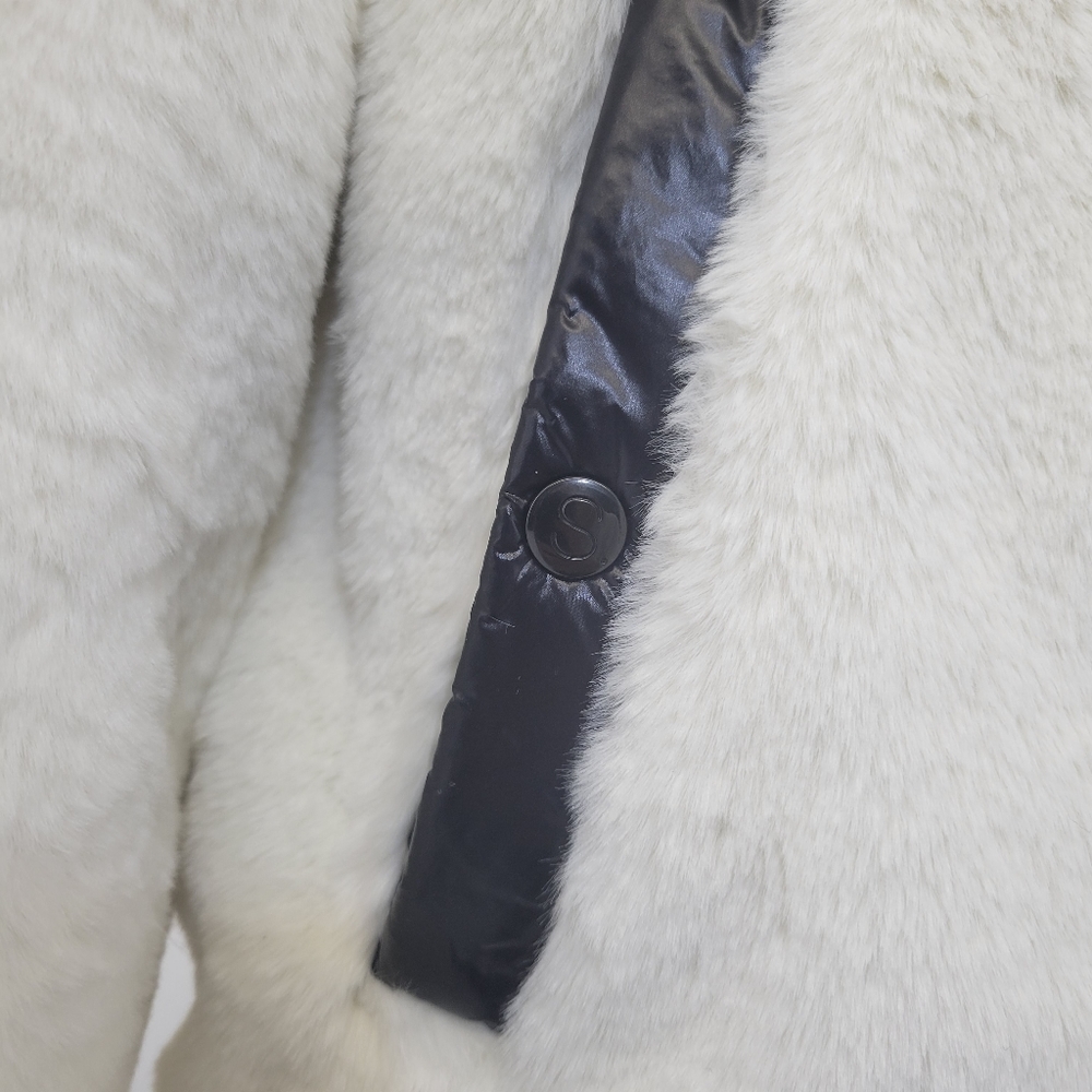 S13 Madison Cream Faux Fur Quilted Puffer Coat Women's XL - Picture 7 of 16